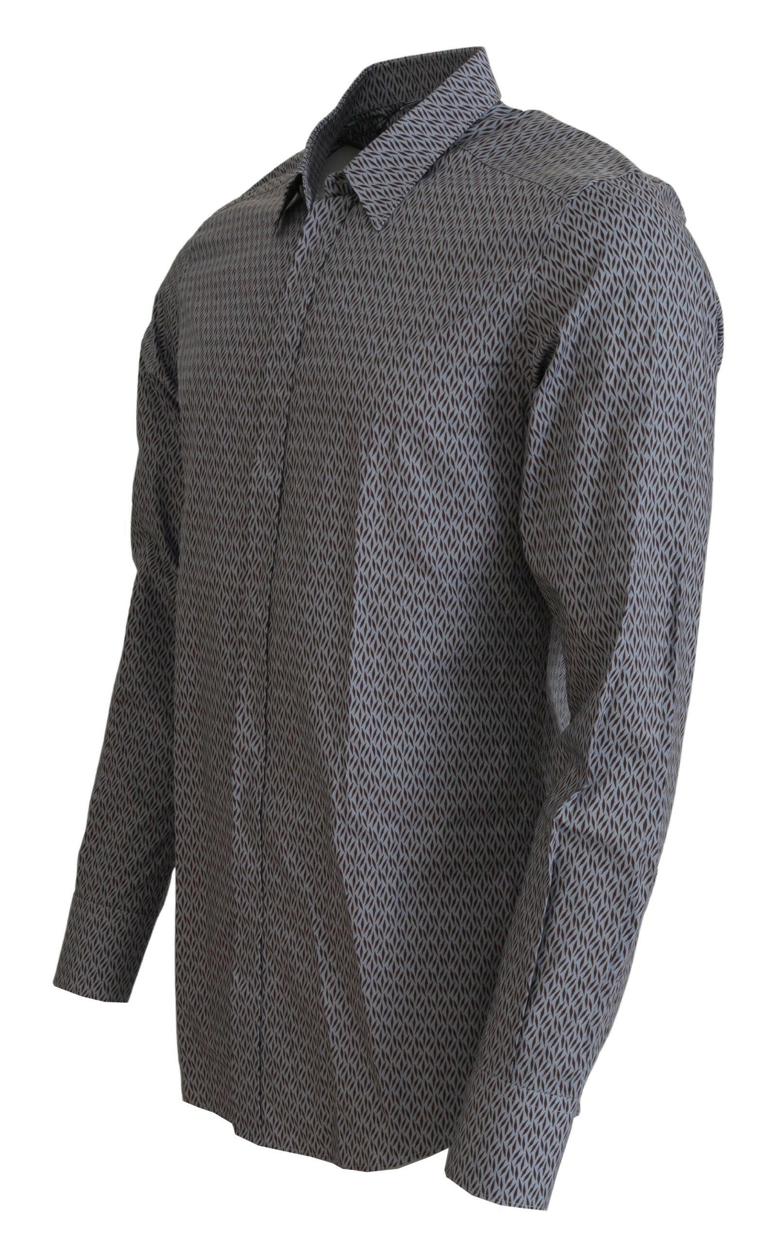 Dolce & Gabbana Gray Brown GOLD Slim Fit Dress Formal Shirt -   -  Dolce & Gabbana.