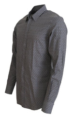 Dolce & Gabbana Gray Brown GOLD Slim Fit Dress Formal Shirt -   -  Dolce & Gabbana.