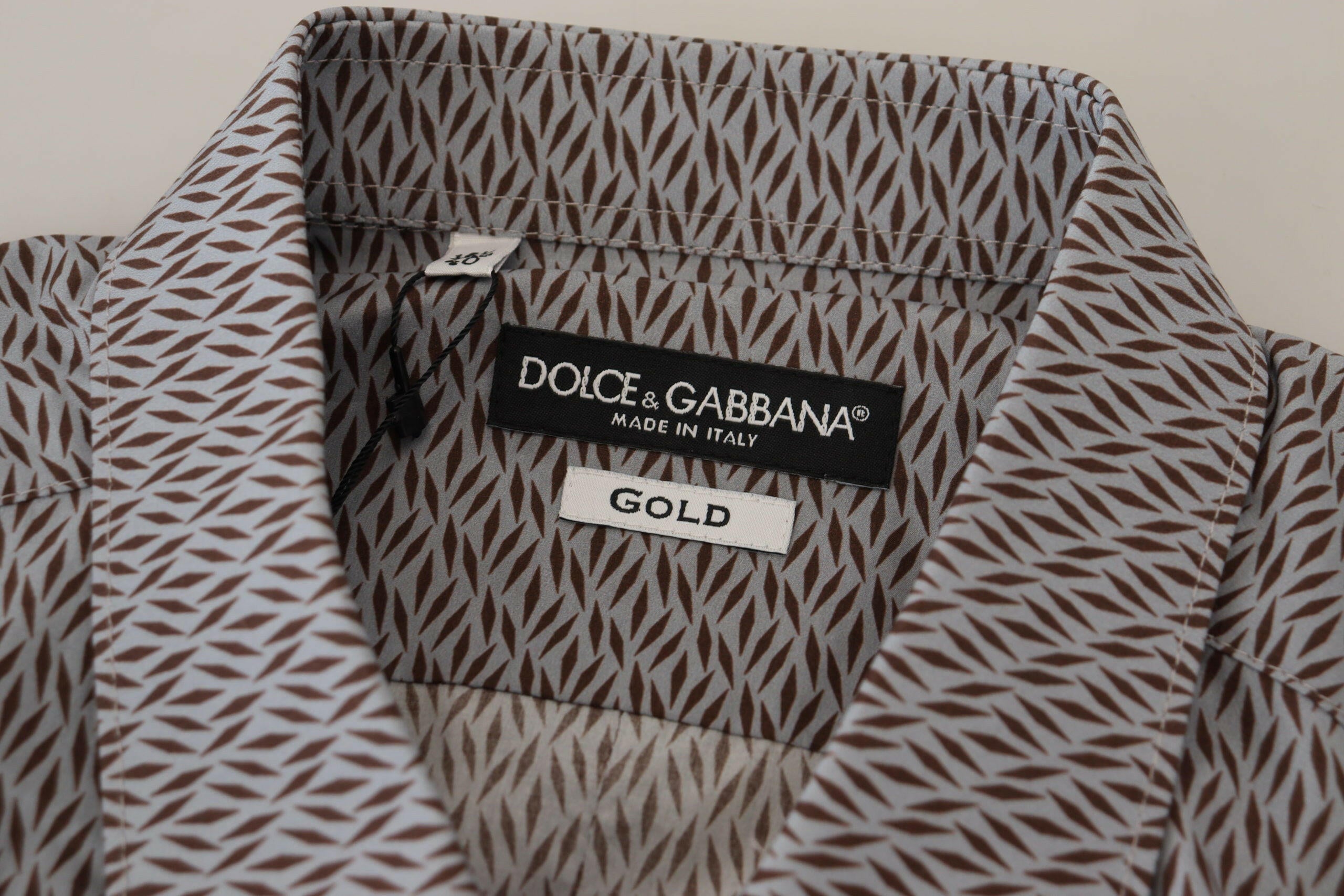 Dolce & Gabbana Gray Brown GOLD Slim Fit Dress Formal Shirt -   -  Dolce & Gabbana.