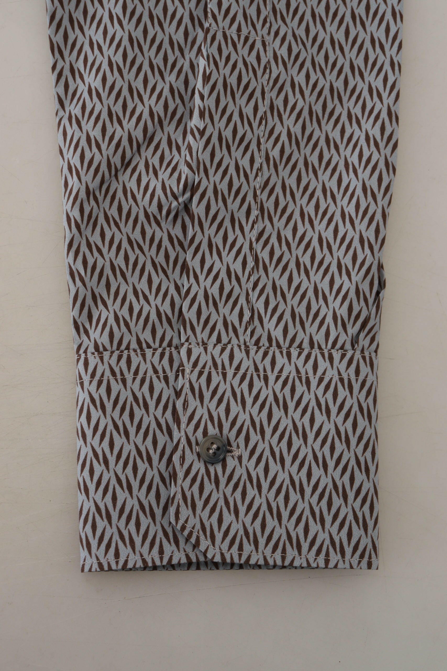 Dolce & Gabbana Gray Brown GOLD Slim Fit Dress Formal Shirt -   -  Dolce & Gabbana.
