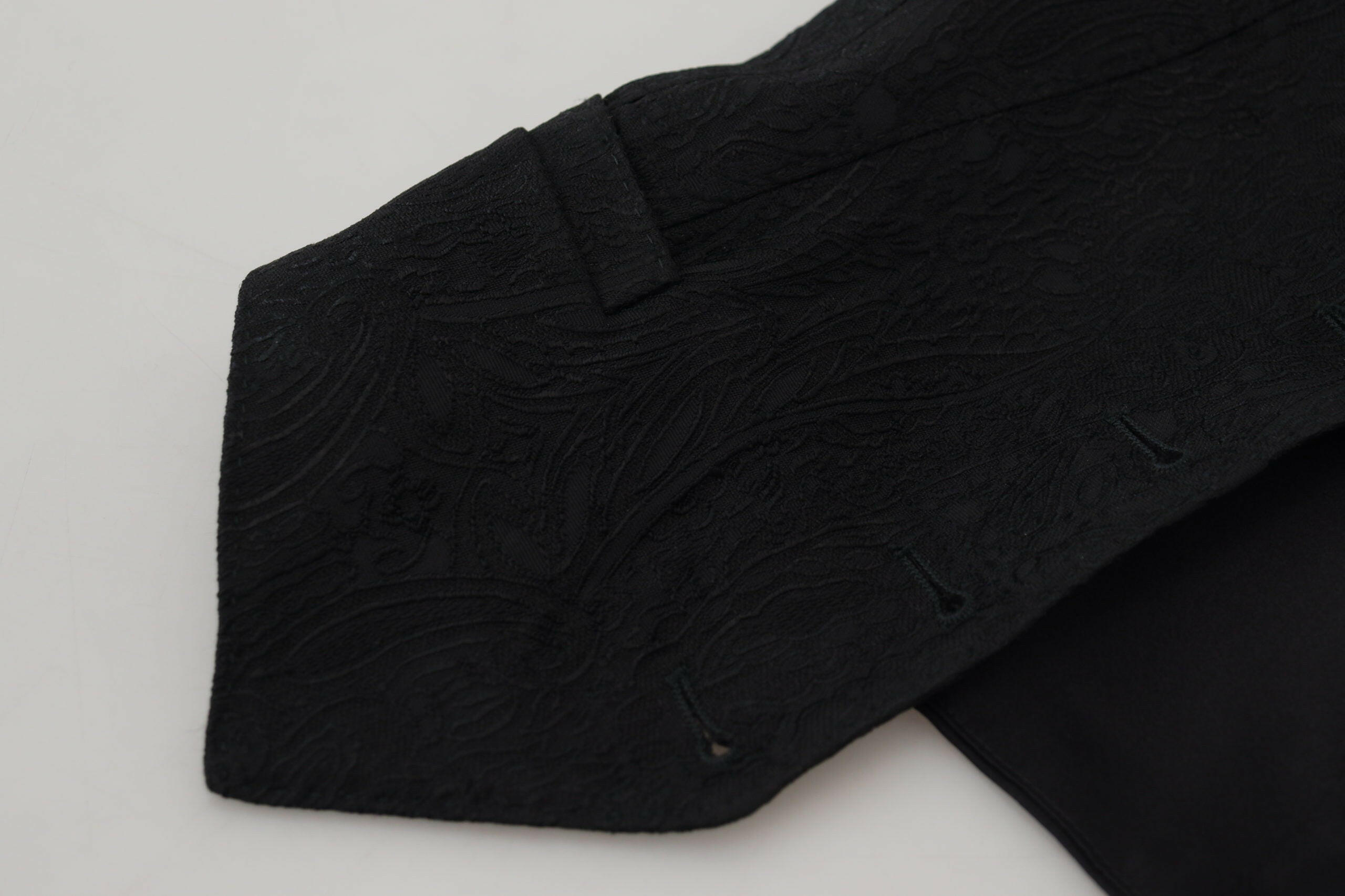 Dolce & Gabbana Black Brocade Button Down Sleeveless Vest Top -   -  Dolce & Gabbana.
