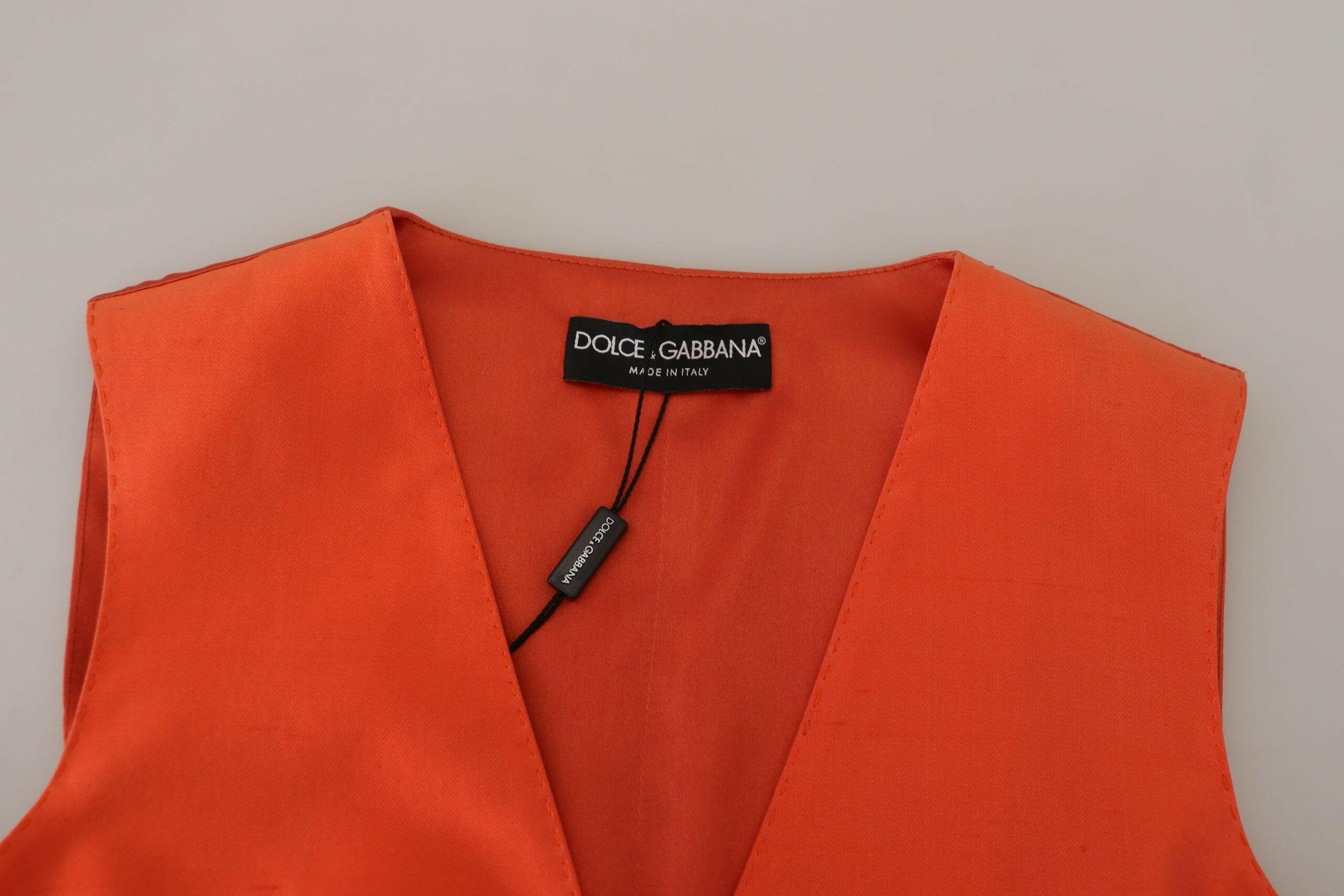 Dolce & Gabbana Orange Sleeveless Waistcoat Cropped Vest Top -   -  Dolce & Gabbana.