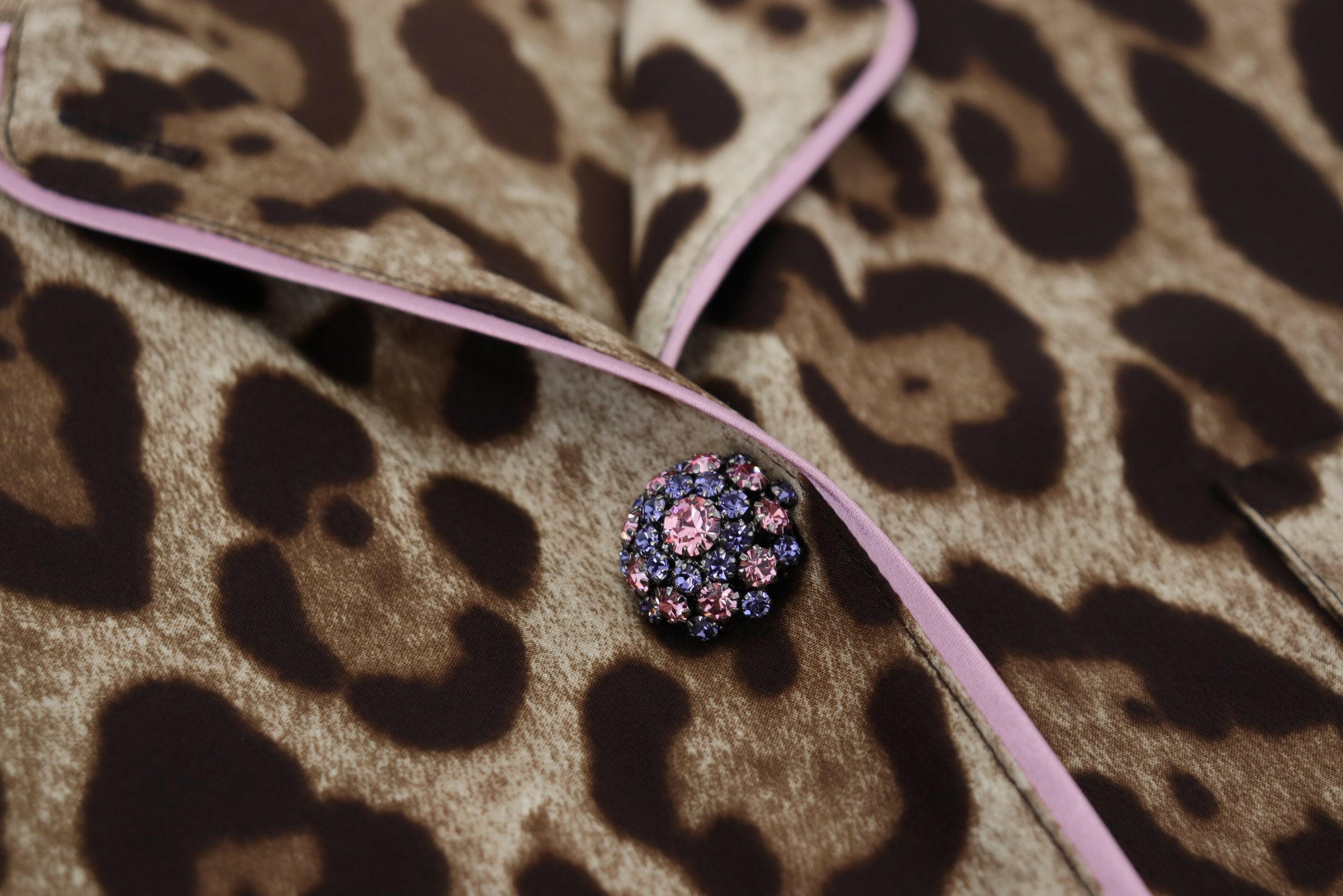 Dolce & Gabbana Brown Leopard Print Long Sleeves Blouse Top -   -  Dolce & Gabbana.