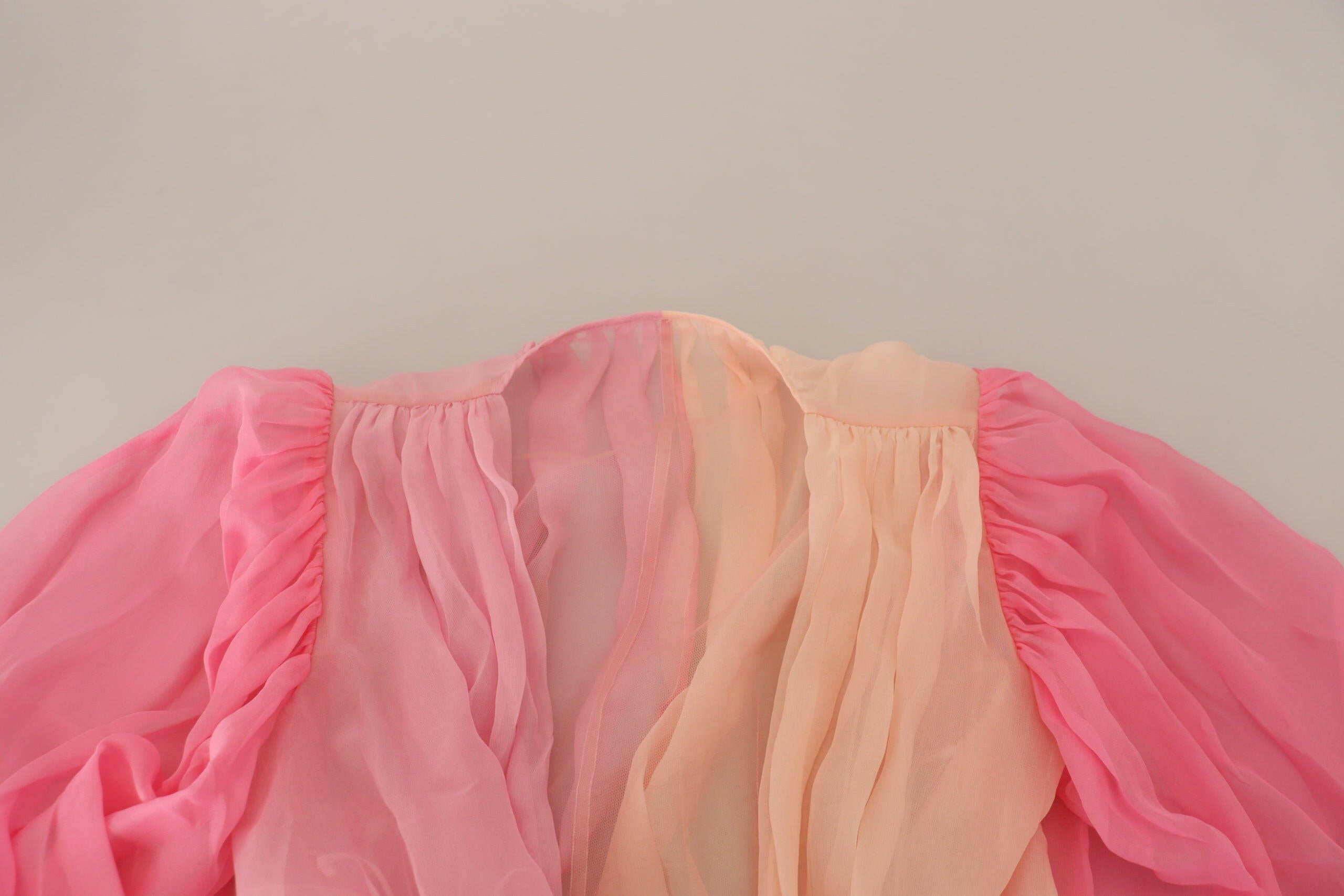 Dolce & Gabbana Pink Silk Wrap Long Sleeves Blouse Top -   -  Dolce & Gabbana.