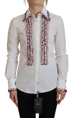 Dolce & Gabbana White Lace Long Sleeves Ruffle Collar Top -   -  Dolce & Gabbana.