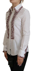 Dolce & Gabbana White Lace Long Sleeves Ruffle Collar Top -   -  Dolce & Gabbana.