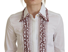 Dolce & Gabbana White Lace Long Sleeves Ruffle Collar Top -   -  Dolce & Gabbana.
