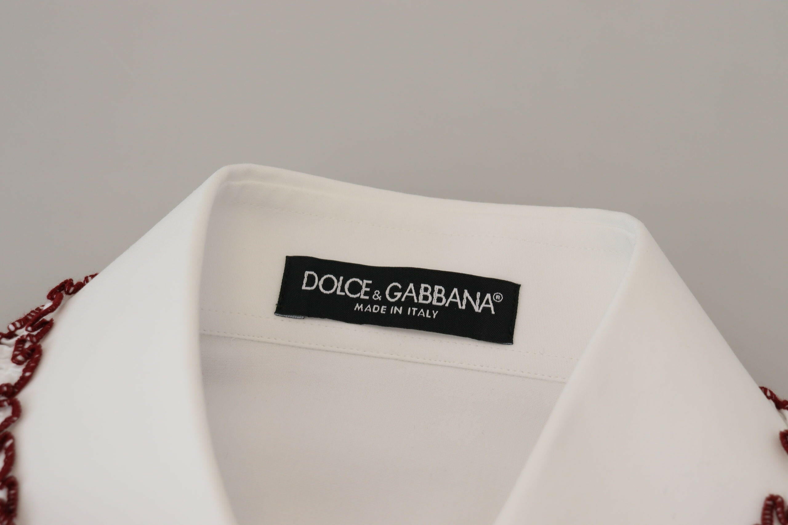 Dolce & Gabbana White Lace Long Sleeves Ruffle Collar Top -   -  Dolce & Gabbana.