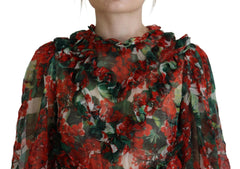 Dolce & Gabbana Multicolor Geranium A-line Knee Length Dress -   -  Dolce & Gabbana.