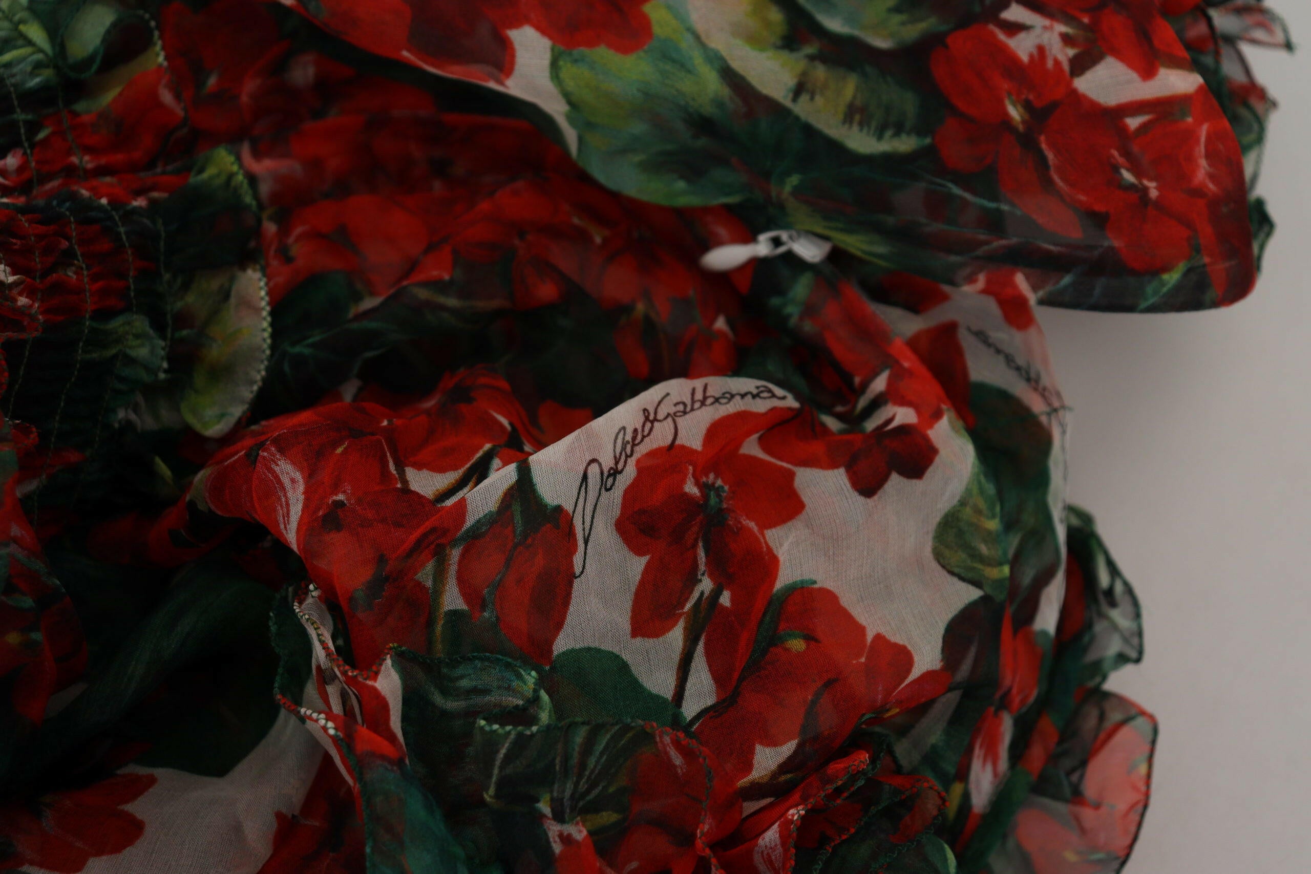 Dolce & Gabbana Multicolor Geranium A-line Knee Length Dress -   -  Dolce & Gabbana.