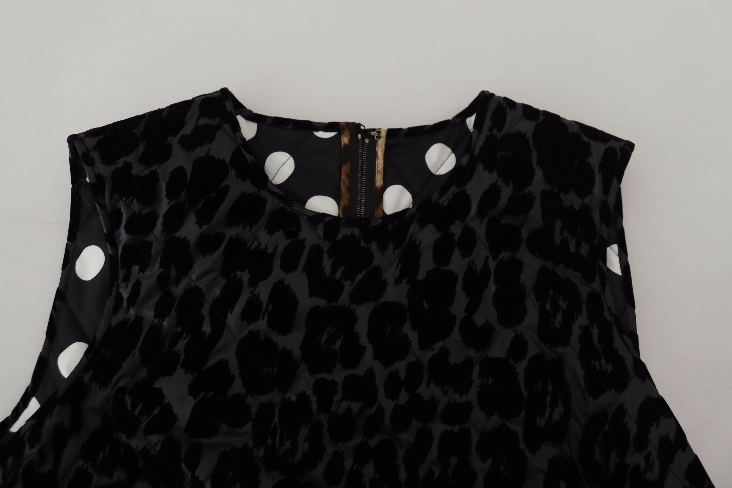 Dolce & Gabbana Black Leopard Shift Mini Polyester Dress -   -  Dolce & Gabbana.
