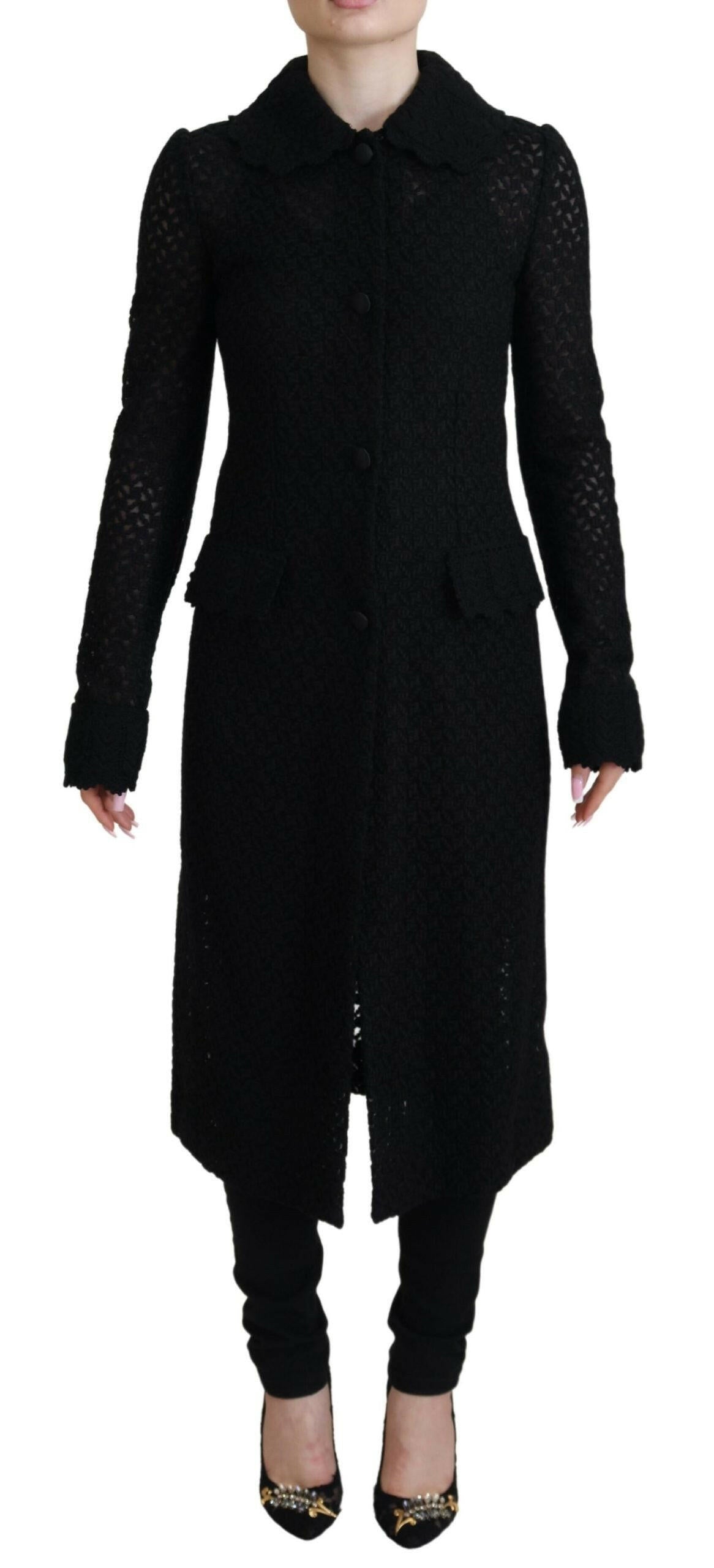 Dolce & Gabbana Black Button Down Long Blazer Cotton Jacket -   -  Dolce & Gabbana.