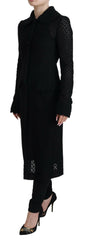 Dolce & Gabbana Black Button Down Long Blazer Cotton Jacket -   -  Dolce & Gabbana.
