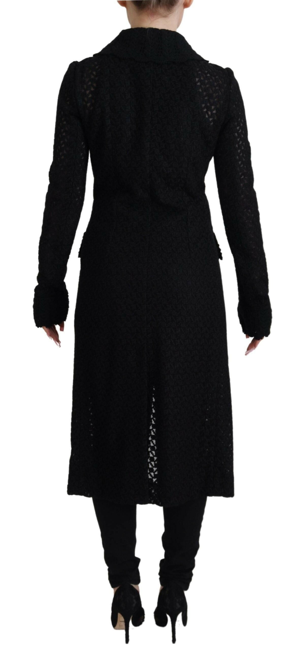 Dolce & Gabbana Black Button Down Long Blazer Cotton Jacket -   -  Dolce & Gabbana.