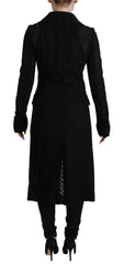 Dolce & Gabbana Black Button Down Long Blazer Cotton Jacket -   -  Dolce & Gabbana.