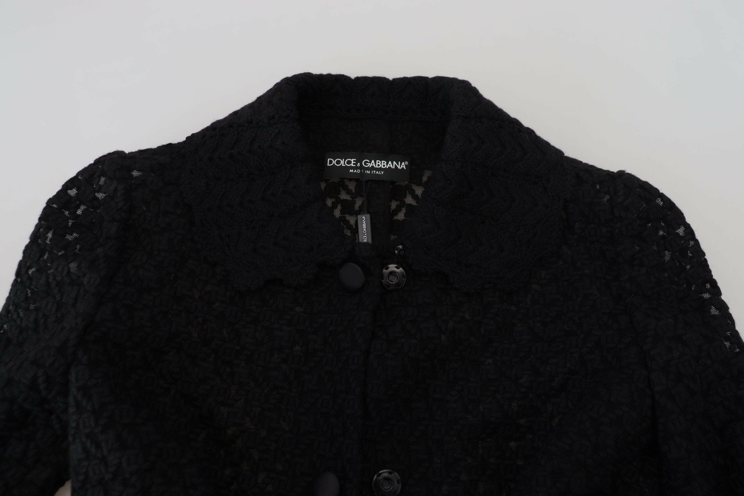 Dolce & Gabbana Black Button Down Long Blazer Cotton Jacket -   -  Dolce & Gabbana.