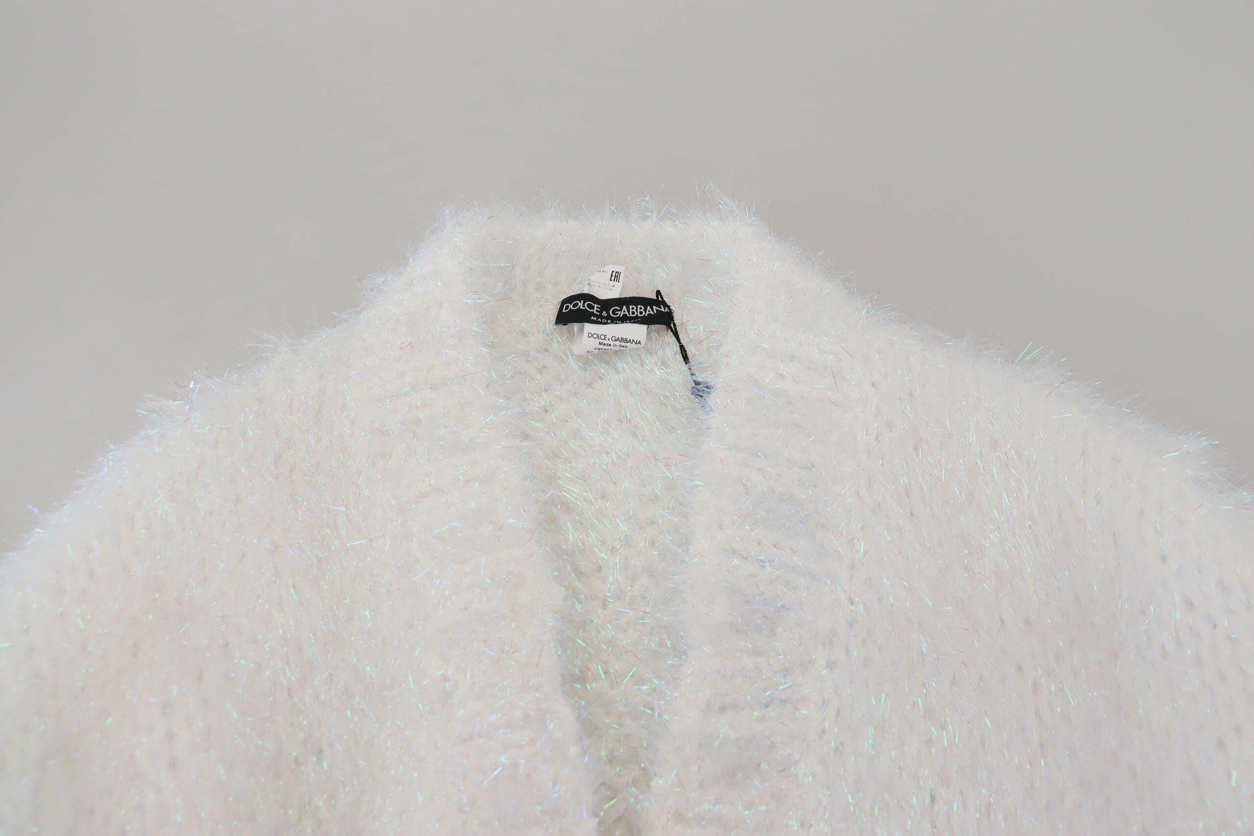 Dolce & Gabbana White Long Sleeves Fringes Cardigan Jacket -   -  Dolce & Gabbana.