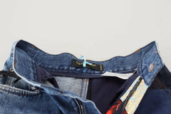 Dolce & Gabbana Blue Jacquard Majolica High Waist Jeans -   -  Dolce & Gabbana.