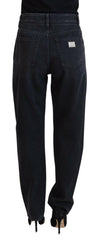 Dolce & Gabbana Black Cotton Tattered High Waist Denim Jeans -   -  Dolce & Gabbana.