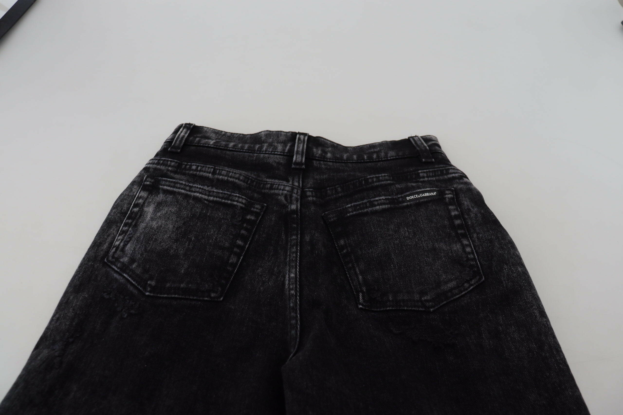 Dolce & Gabbana Black Washed Cotton High Waist Denim Jeans -   -  Dolce & Gabbana.