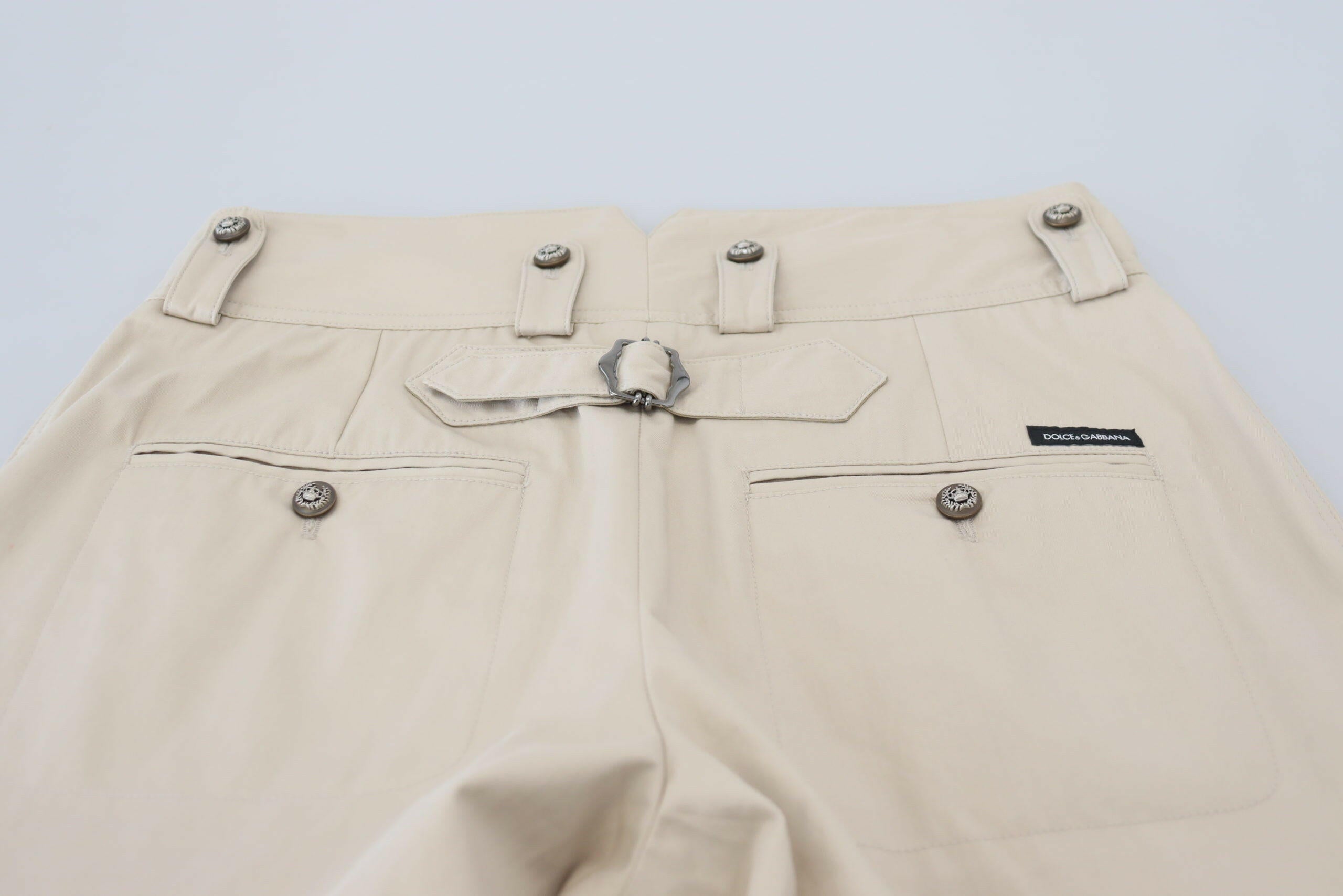 Dolce & Gabbana Beige Cotton Women Cargo Pants -   -  Dolce & Gabbana.
