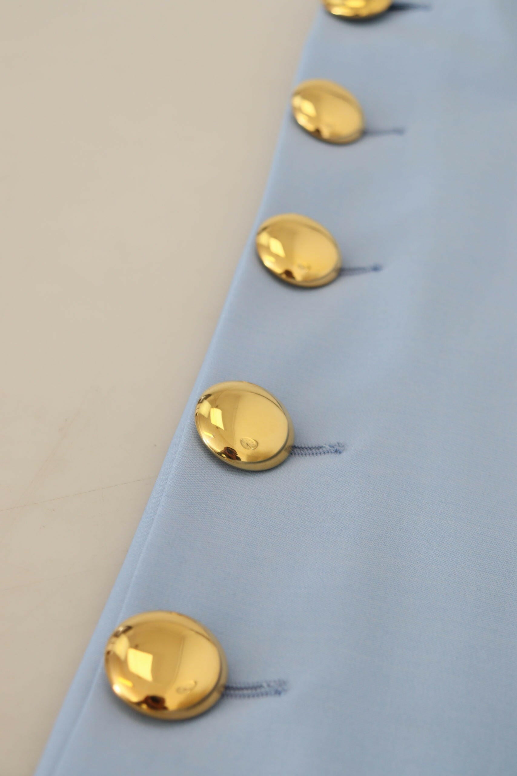 Dolce & Gabbana Light Blue Button Wide Leg Pants -   -  Dolce & Gabbana.