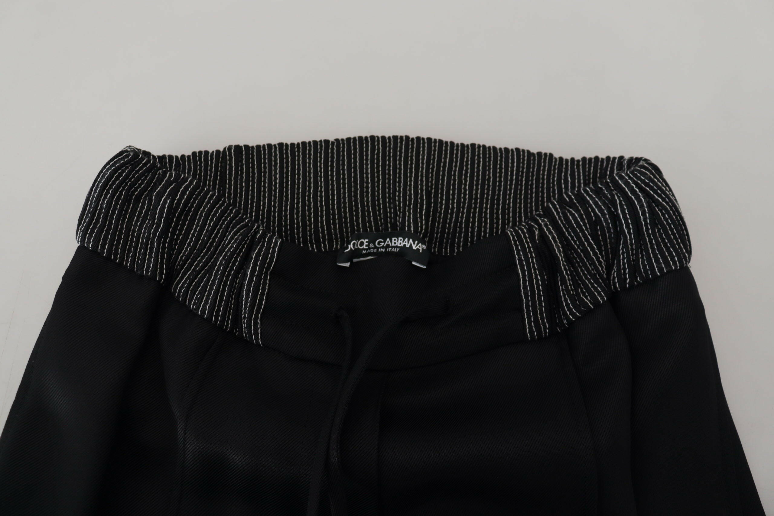 Dolce & Gabbana Black Straight Fit Cotton Pants -   -  Dolce & Gabbana.