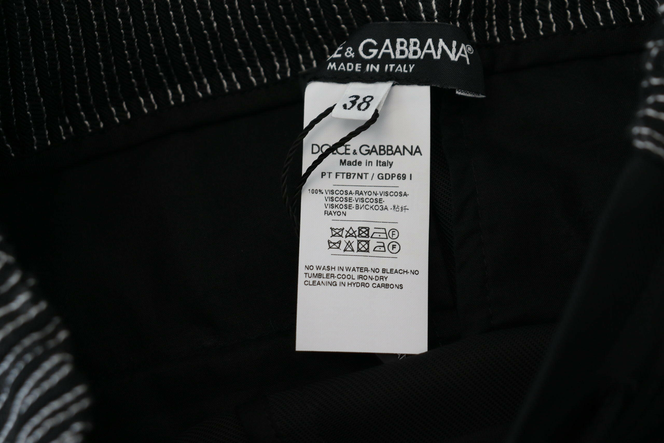 Dolce & Gabbana Black Straight Fit Cotton Pants -   -  Dolce & Gabbana.