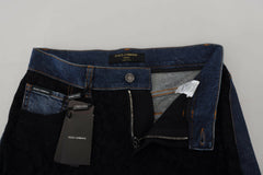Dolce & Gabbana Black Floral Lace Front Skinny Denim Jeans -   -  Dolce & Gabbana.