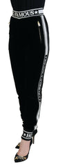 Dolce & Gabbana Black DG Logo Velvet Trouser Pants -   -  Dolce & Gabbana.