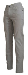 Jeckerson Gray Cotton Tapered Men Casual Pants -   -  Jeckerson.
