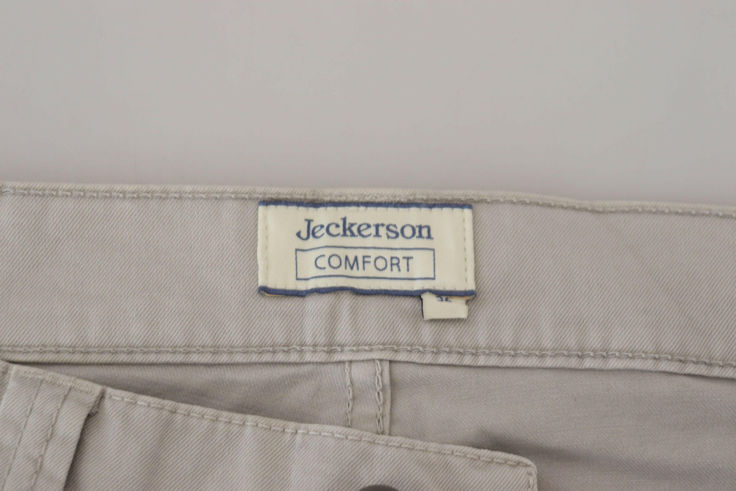 Jeckerson Gray Cotton Tapered Men Casual Pants -   -  Jeckerson.