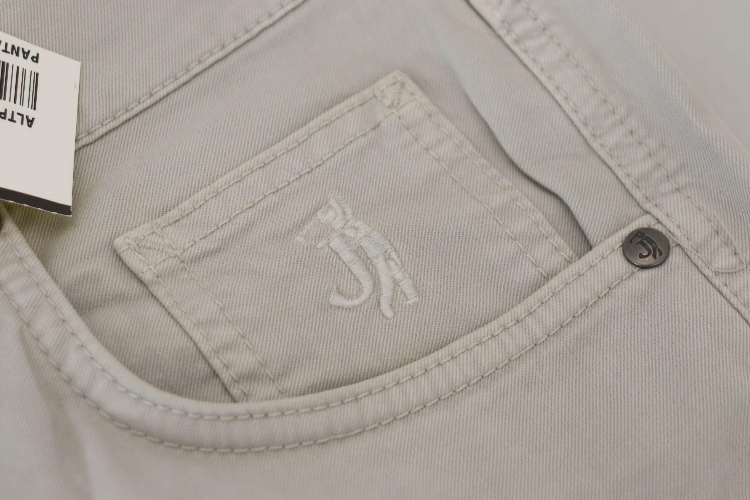 Jeckerson Gray Cotton Tapered Men Casual Pants -   -  Jeckerson.