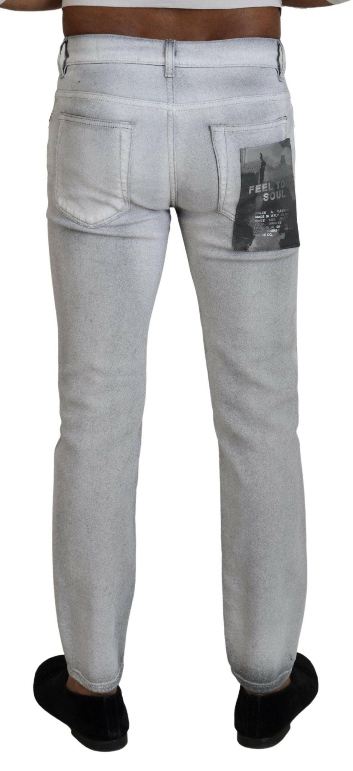 Dolce & Gabbana Gray Washed Skinny Men Denim Jeans -   -  Dolce & Gabbana.