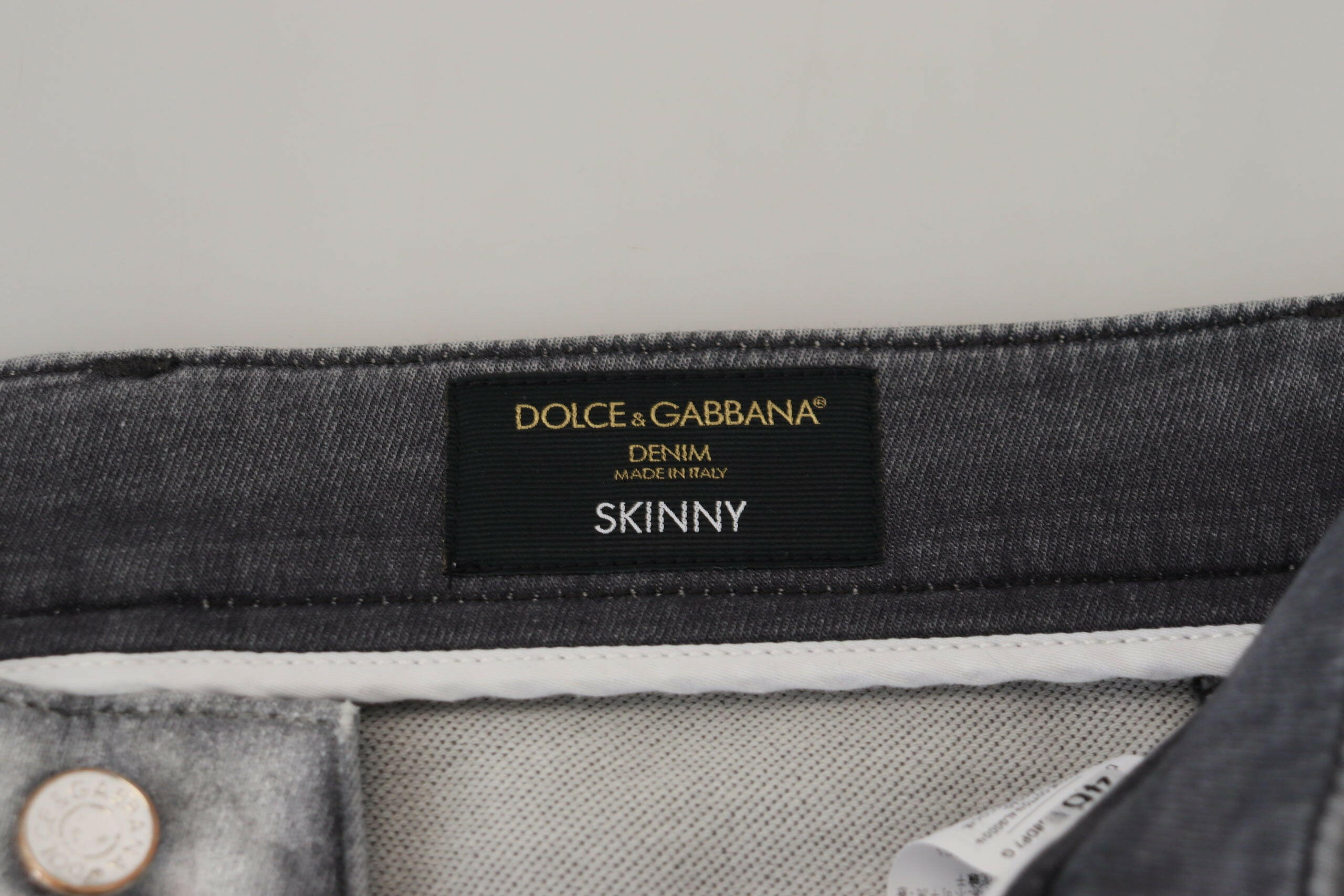 Dolce & Gabbana Gray Washed Skinny Men Denim Jeans -   -  Dolce & Gabbana.