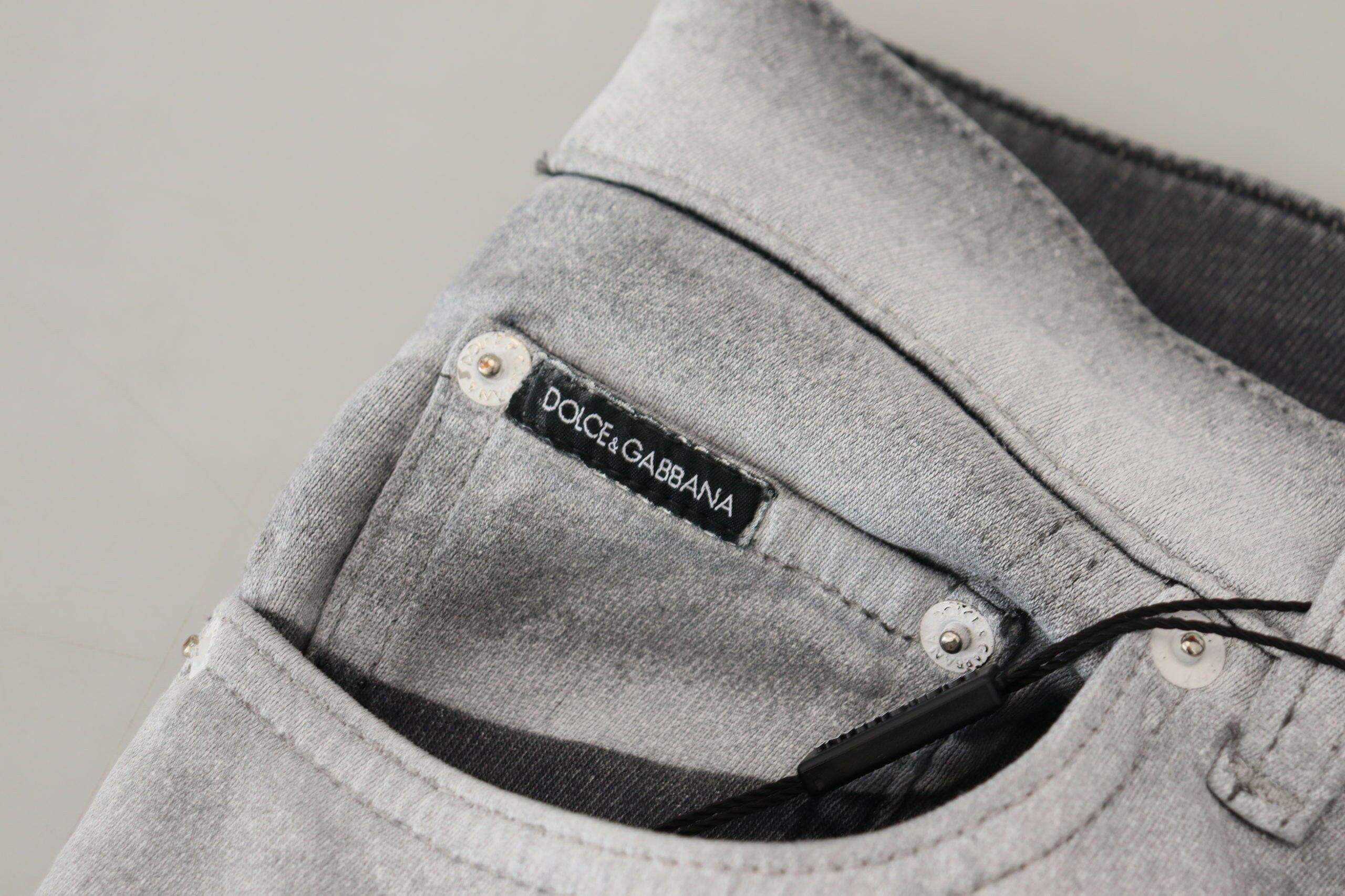 Dolce & Gabbana Gray Washed Skinny Men Denim Jeans -   -  Dolce & Gabbana.