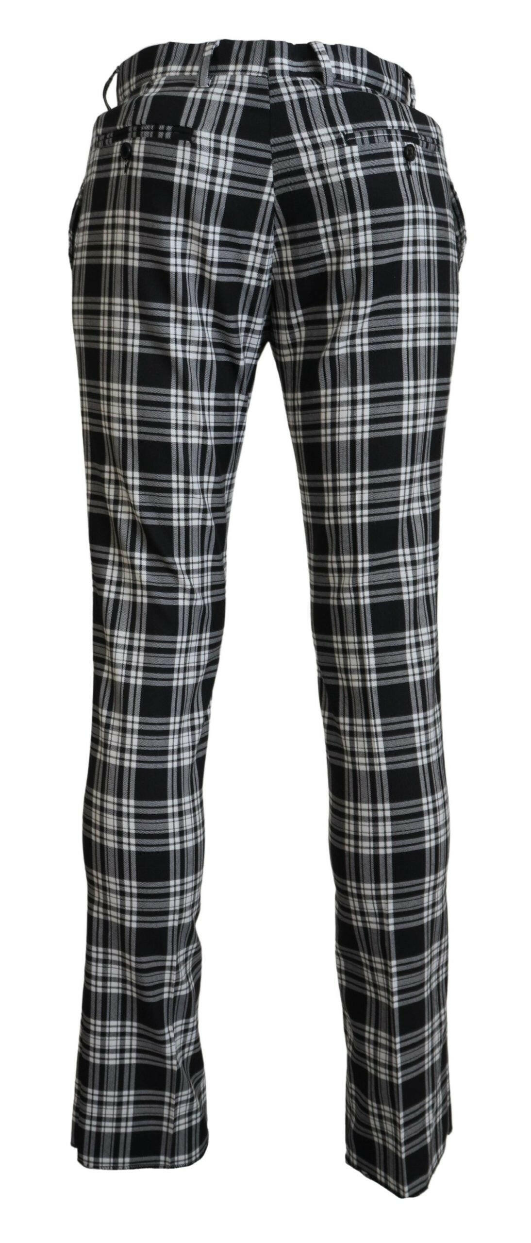 BENCIVENGA Black Checkered Cotton Men Casual Pants -   -  BENCIVENGA.