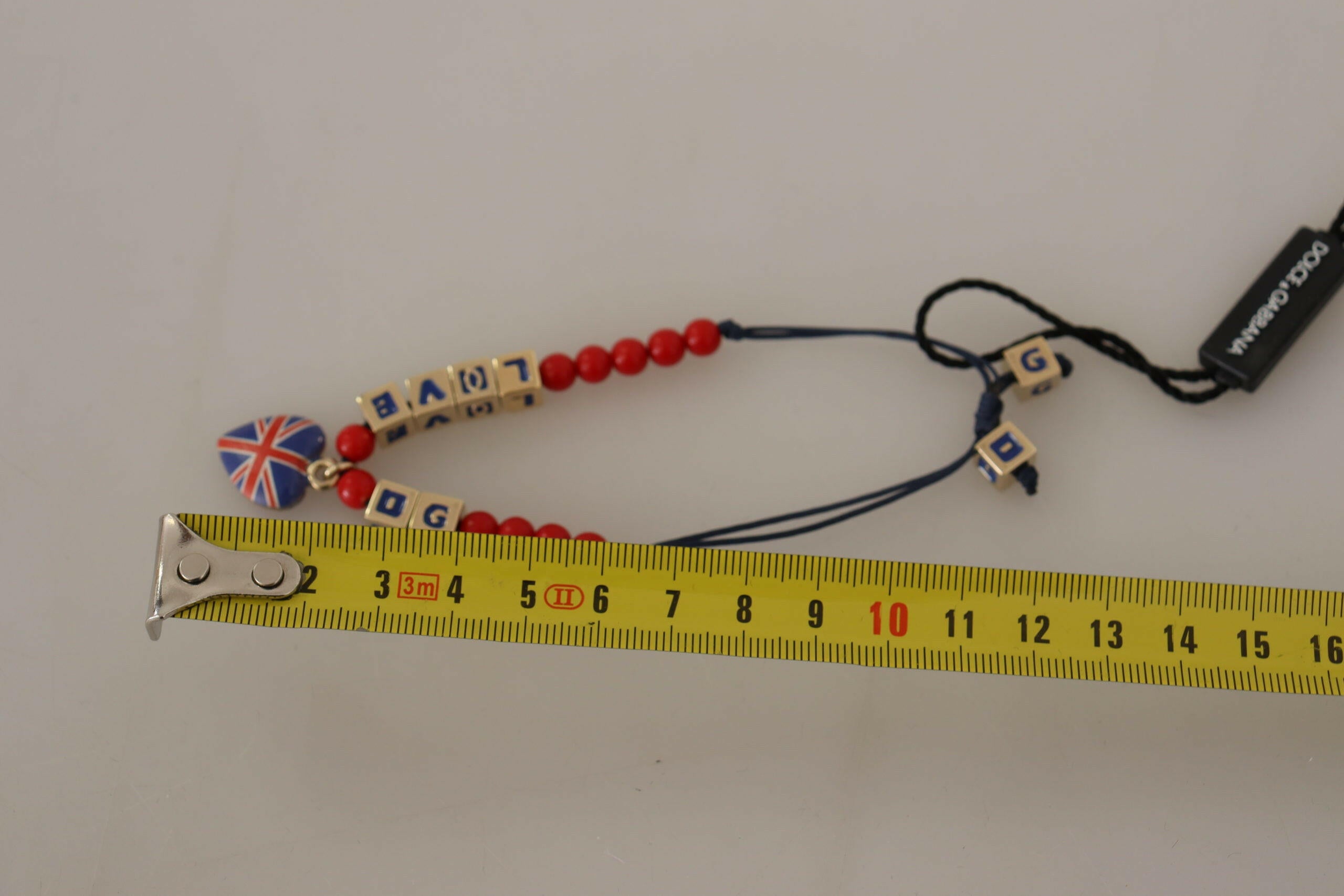 Dolce & Gabbana Red Blue Beaded DG LOVES LONDON Flag Branded Bracelet -   -  Dolce & Gabbana.