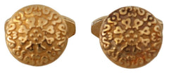 Dolce & Gabbana Gold Plated Brass Round Pin Men Cufflinks -   -  Dolce & Gabbana.