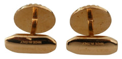 Dolce & Gabbana Gold Plated Brass Round Pin Men Cufflinks -   -  Dolce & Gabbana.