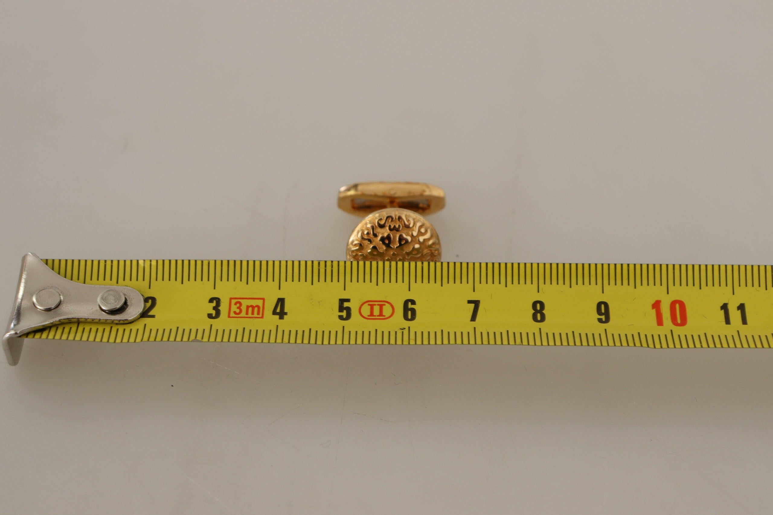 Dolce & Gabbana Gold Plated Brass Round Pin Men Cufflinks -   -  Dolce & Gabbana.
