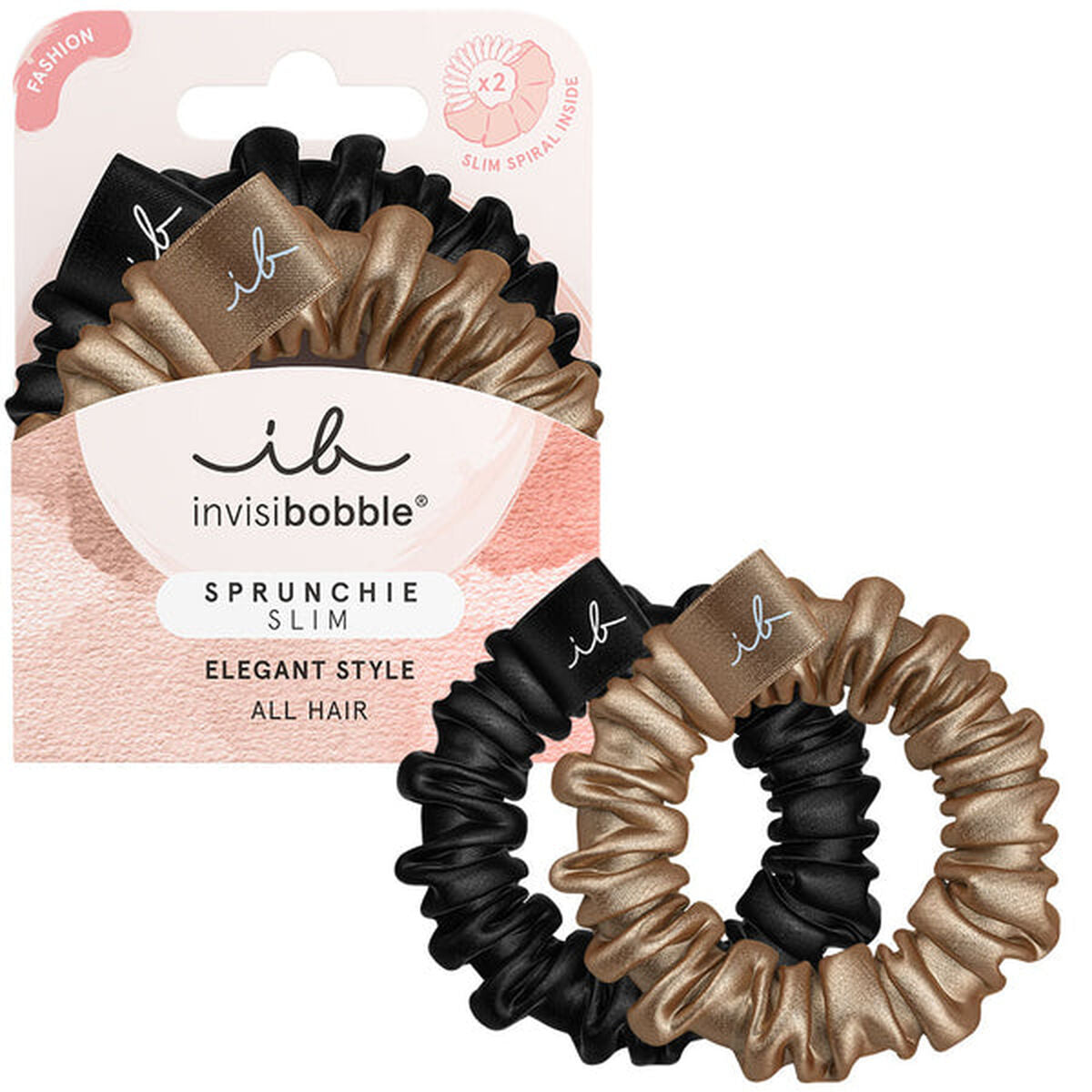 Hair ties Invisibobble   Black Golden (2 Units) -  Beauty, Hair care -  Invisibobble.