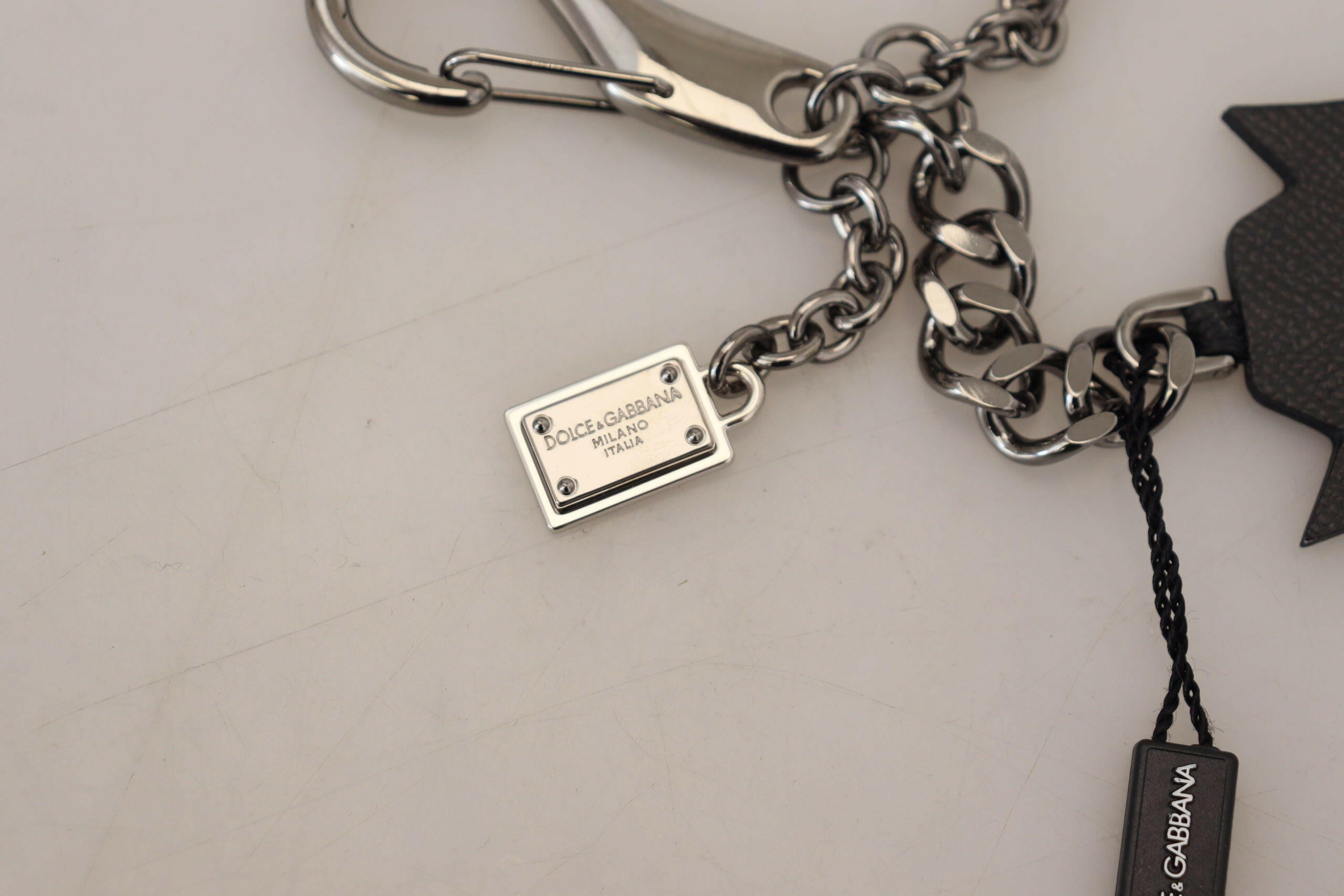 Dolce & Gabbana Black Prince Studs Logo Silver Brass Keychain -  Men´s Keychains -  Dolce & Gabbana.