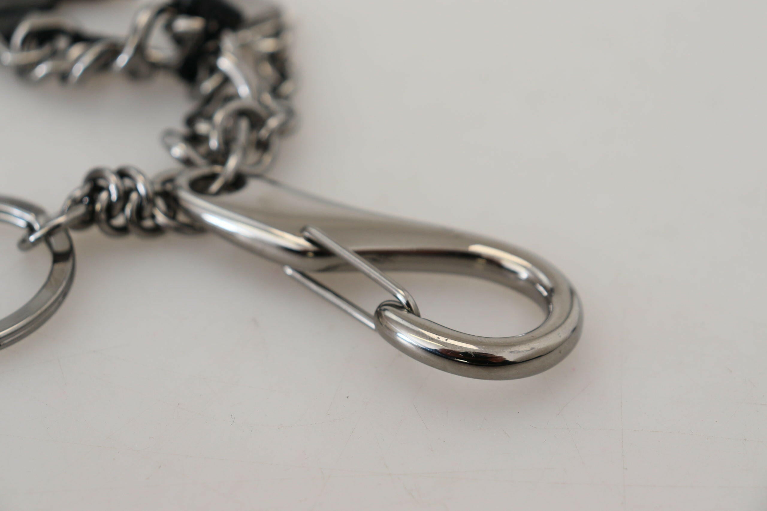 Dolce & Gabbana Black Prince Studs Logo Silver Brass Keychain -  Men´s Keychains -  Dolce & Gabbana.