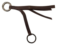 Costume National Brown Leather Silver Tone Metal Keyring Keychain -   -  Costume National.