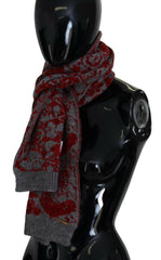 GF Ferre Red Grey Knitted Wrap Warmer Womens Shawl Scarf -   -  GF Ferre.