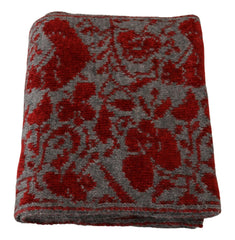 GF Ferre Red Grey Knitted Wrap Warmer Womens Shawl Scarf -   -  GF Ferre.