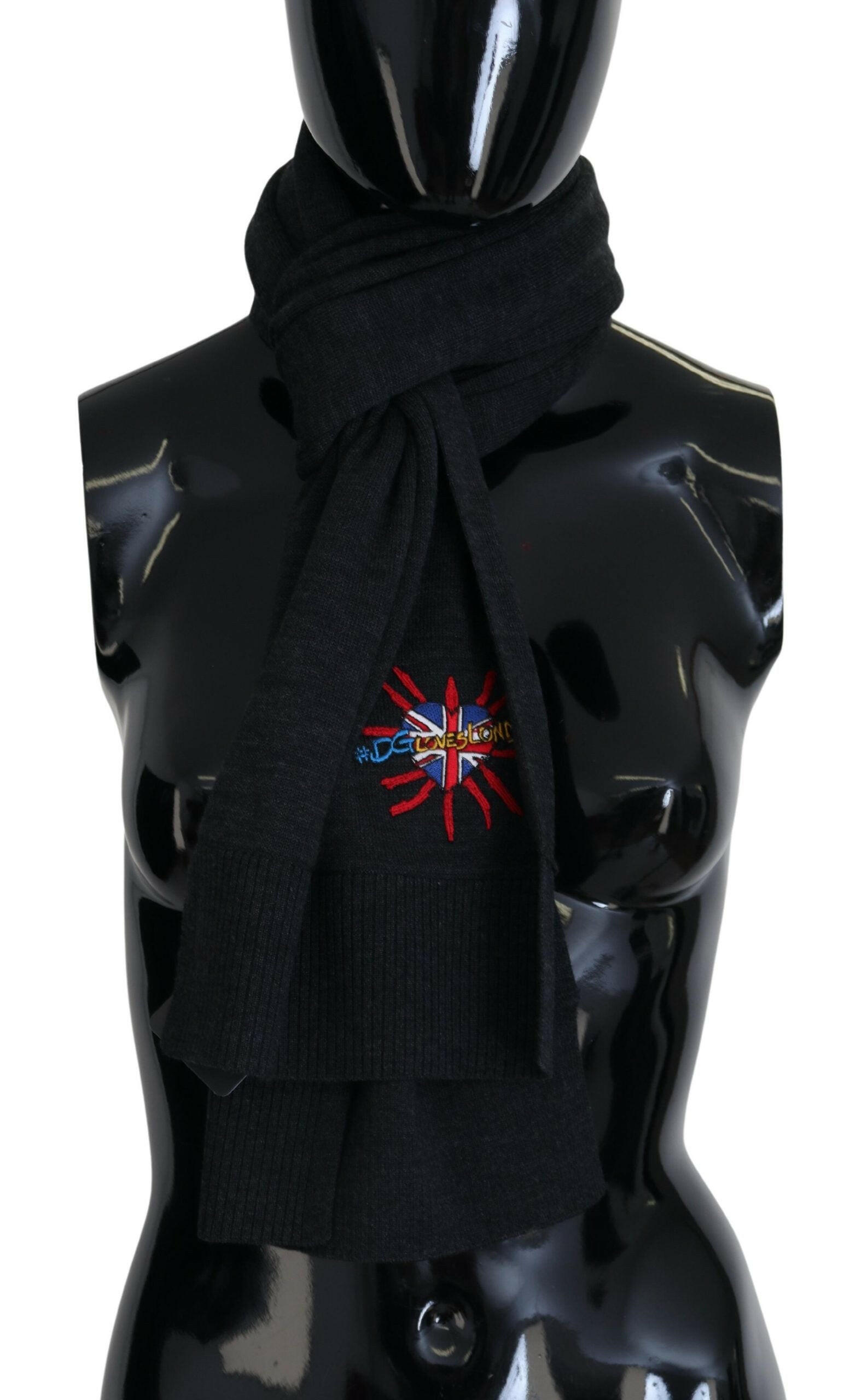 Dolce & Gabbana Black Sacred Heart #DGLovesLondon Wrap Scarf -   -  Dolce & Gabbana.