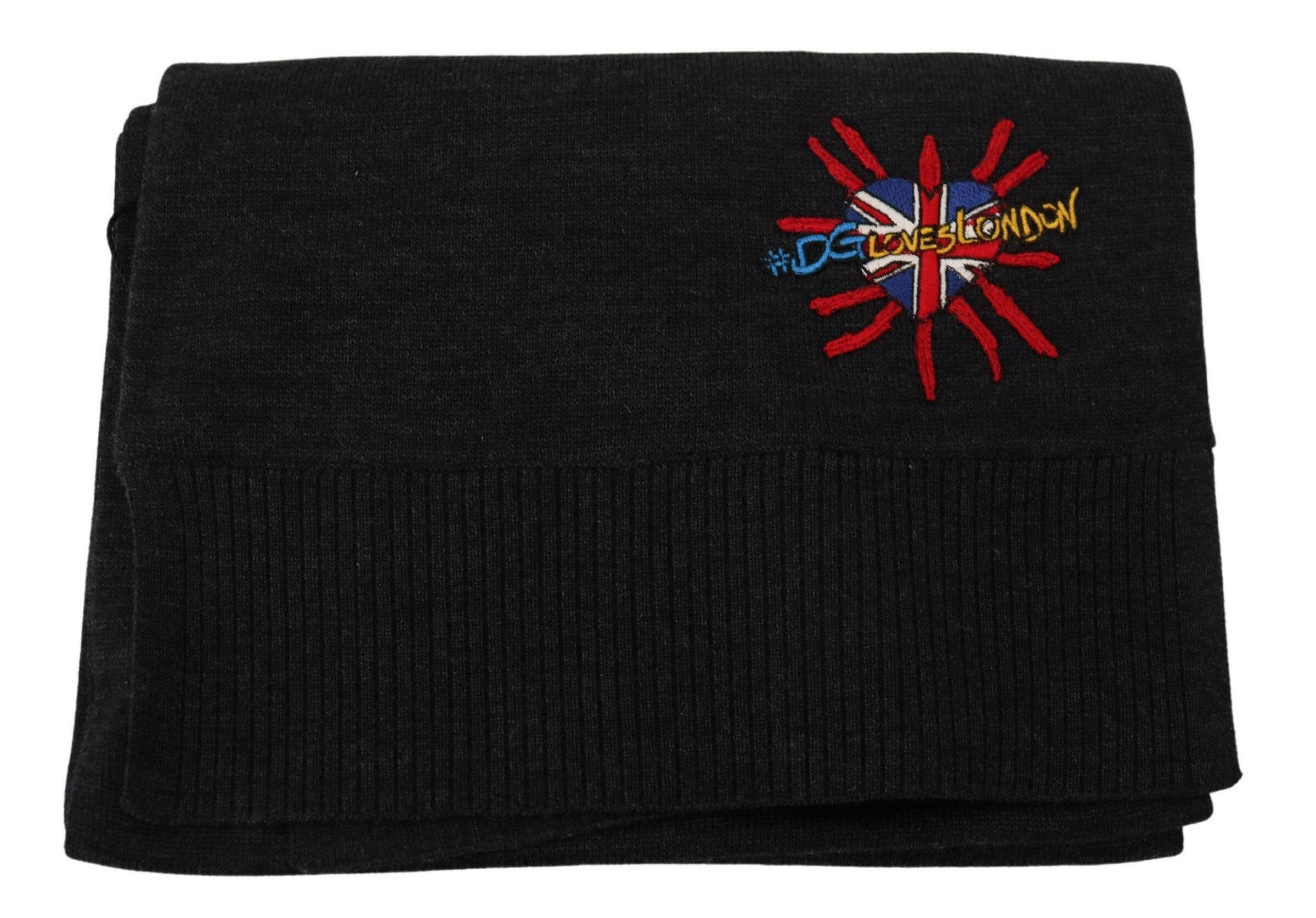 Dolce & Gabbana Black Sacred Heart #DGLovesLondon Wrap Scarf -   -  Dolce & Gabbana.