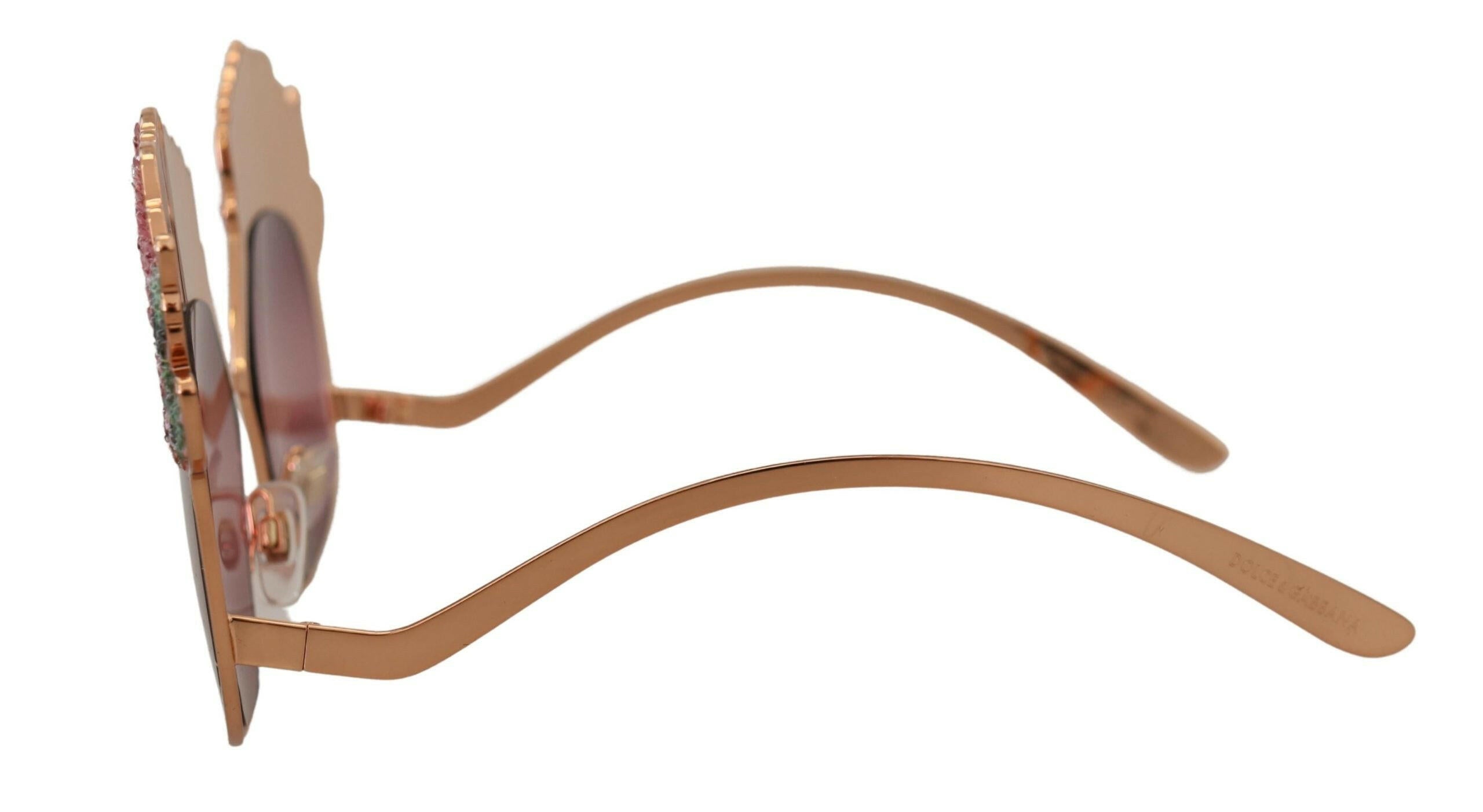 Dolce & Gabbana Pink Gold Rose Sequin Embroidery DG2202 Sunglasses -  Jewellery, Women -  Dolce & Gabbana.